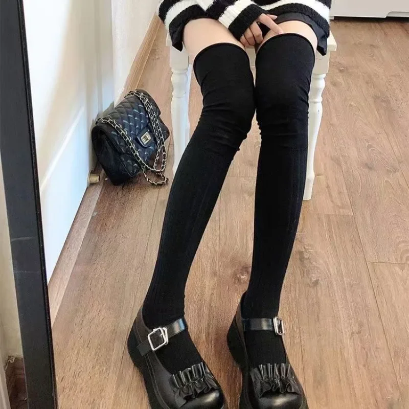 

1/5 пар женских гольфов, модные длинные многослойные носки, однотонные лоскутные тонкие эластичные чулки, повседневная одежда