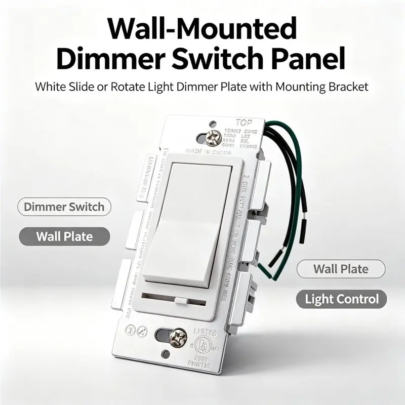 AB11-US Standard Dimming Switch Slide Dimming Panel Rotary Dimmer Panel Dimmer Switch