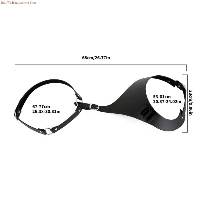 G92D Pettorina pettorale in pelle PU stile rocker unisex con cinture regolabili per abbigliamento da club e feste a tema