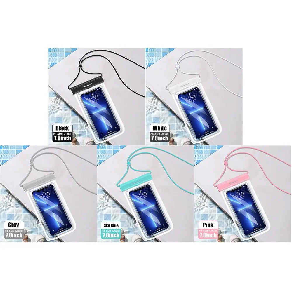 Wasserdichte telefon hülle unter 7,0 zoll für iphone 13 pro max schwimm hülle ipx8 universal abdeckung für huawei xiaomi redmi note samsung