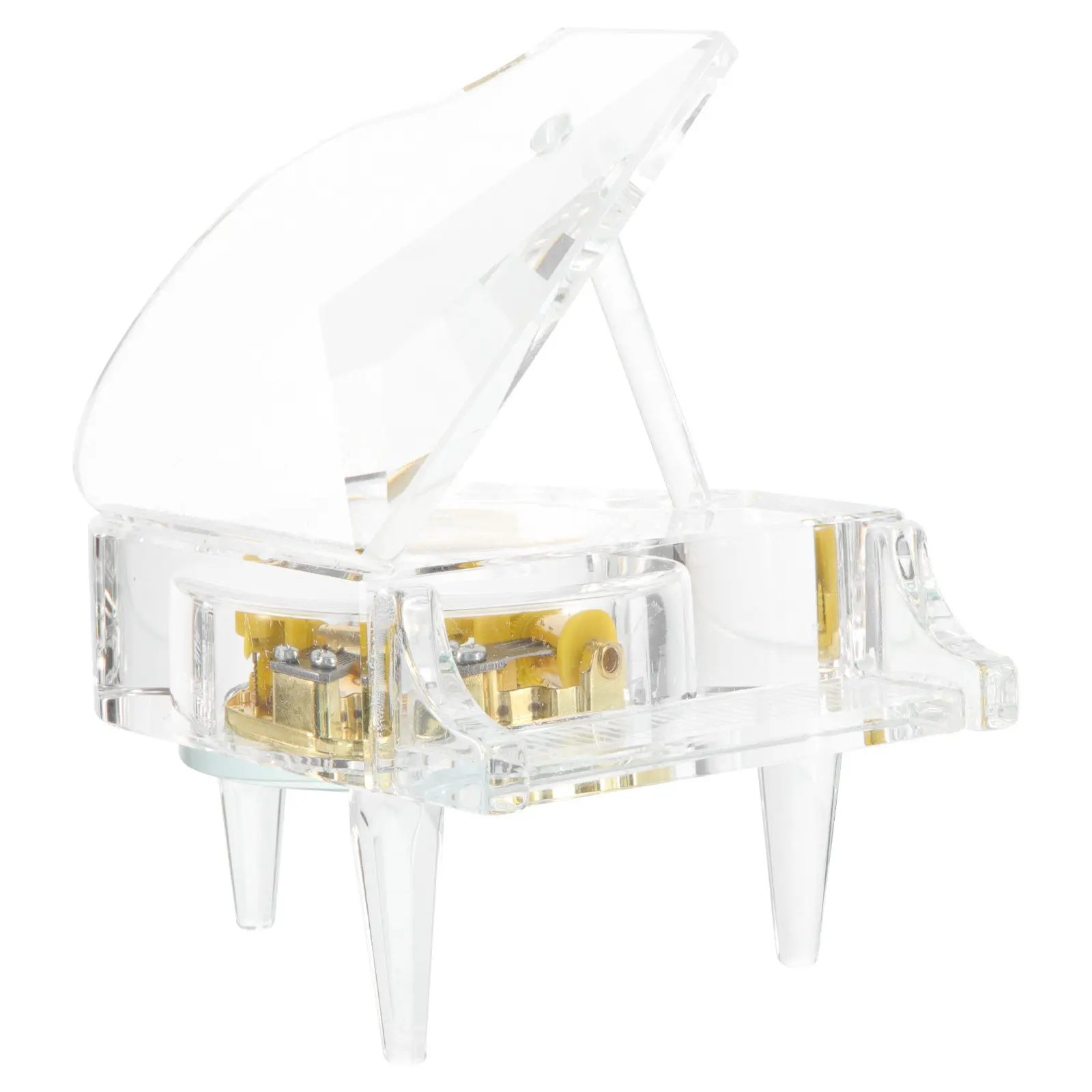 1Set Piano Music Box Transparent Crystal Compact Design for Home Desk Decor Concentration Gift Melody Atmosphere Enhancer