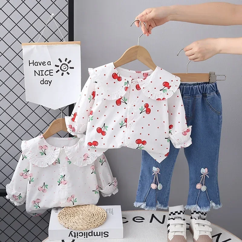 

New Spring Autumn Baby Clothes Children Girls Long Sleeved Shirt Pants 2Pcs/Sets Toddler Casual Cotton Costume Kids Tracksuits