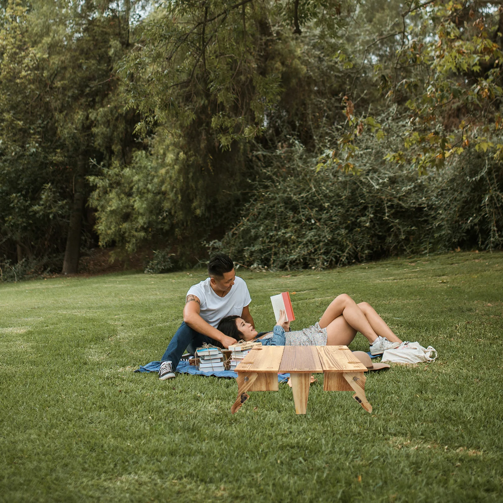 

Picnic Basket Table Camping Folding Travel Storage Small Foldable Accessories Wooden Accessory Shopping Convertible