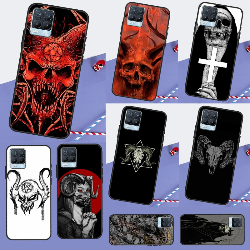 Satanic Scary Skull For Realme 14 13 10 11 12 Pro Plus GT 7 Pro 6 5 GT 6T C67 C61 C55 C53 C51 C21Y C25S C75 Case