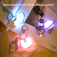 Genuine storage Kuromi Cinnamoroll LED Keychain Glow in the Dark Planet Design Cute Anime Carabiner Clip for Bags Gift
