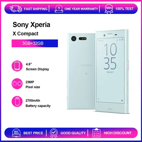 Original Sony Xperia X Compact 4G SO-02J/ F5321 Unlocked Mobile Cell Phone WLAN 4.6'' 23MP  Fingerprint CellPhone