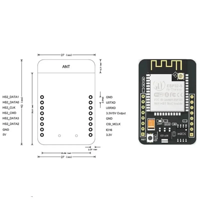 ESP32-CAM WiFi WiFi وحدة ESP32 المسلسل إلى WiFi ESP32 CAM مجلس التنمية 5 فولت بلوتوث مع وحدة كاميرا OV2640 USB TTL