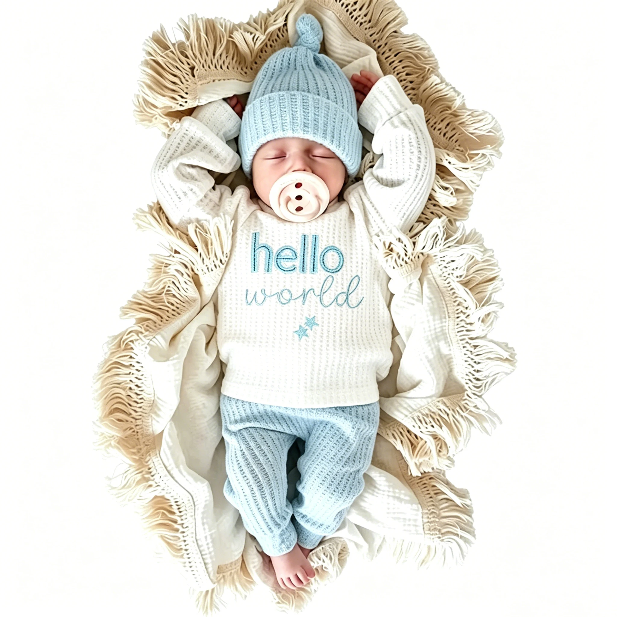Newborn Baby 3Pcs Outfit Set ‘Hello World