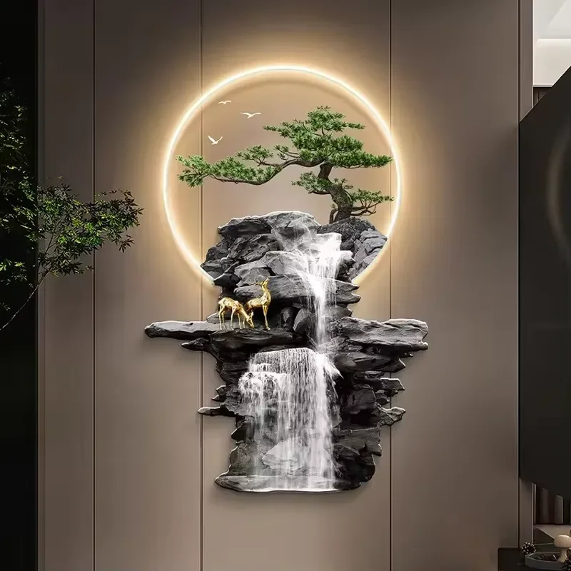 for  y Entrance LED Landscape Decoration Painting Chinese Style Hanging Painting Home Decoration