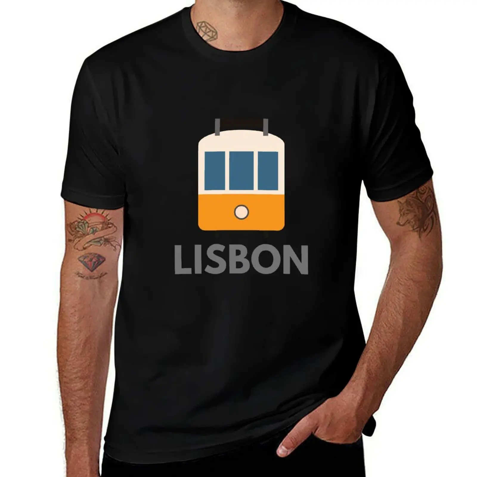 Lisboa Tram (Lisbon city, Portugal) T-Shirt custom shirt shirts graphic tee plus size tops anime shirts men