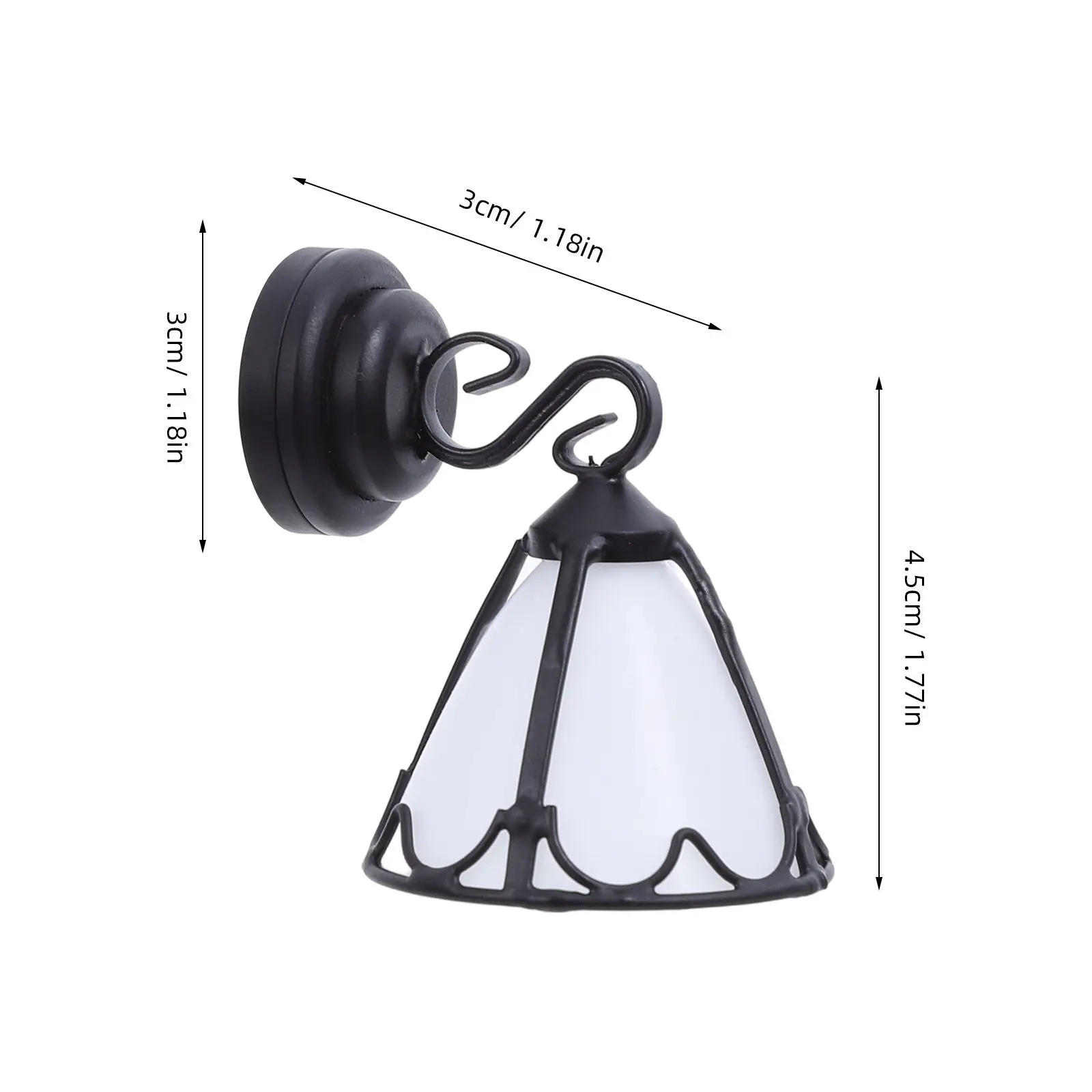 1 12 Scale Vintage Mini Wall Sconce Black Metal LED Soft Glow for DIY Dollhouse Wall Lighting Victorian Style Accessories