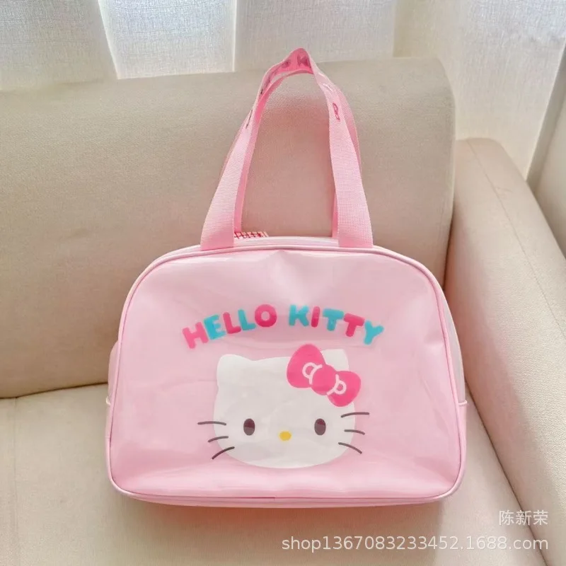 Kawaii Hello Kitty Kuromi My Melody PVC Waterproof Swimming Bag Sanrio Anime Girly Heart Cute Convenient Toiletries Storage Bags