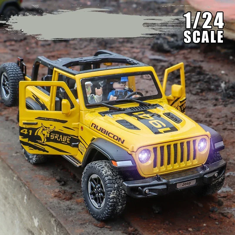 1:20 Scale Wrangler Rubicon Alloy Car Model Diecasts Metal Toy Off-road Vehicles Car Model Simulation Collection Kids Gift