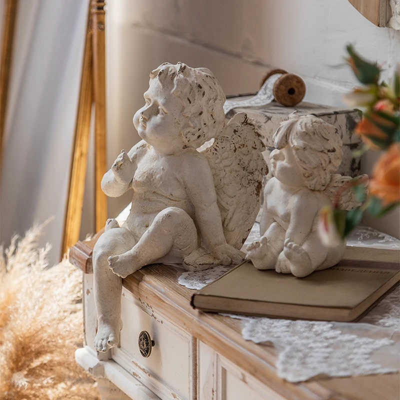 

French retro angel ornament living room resin sculpture home art decoration creative desktop decoration crafts