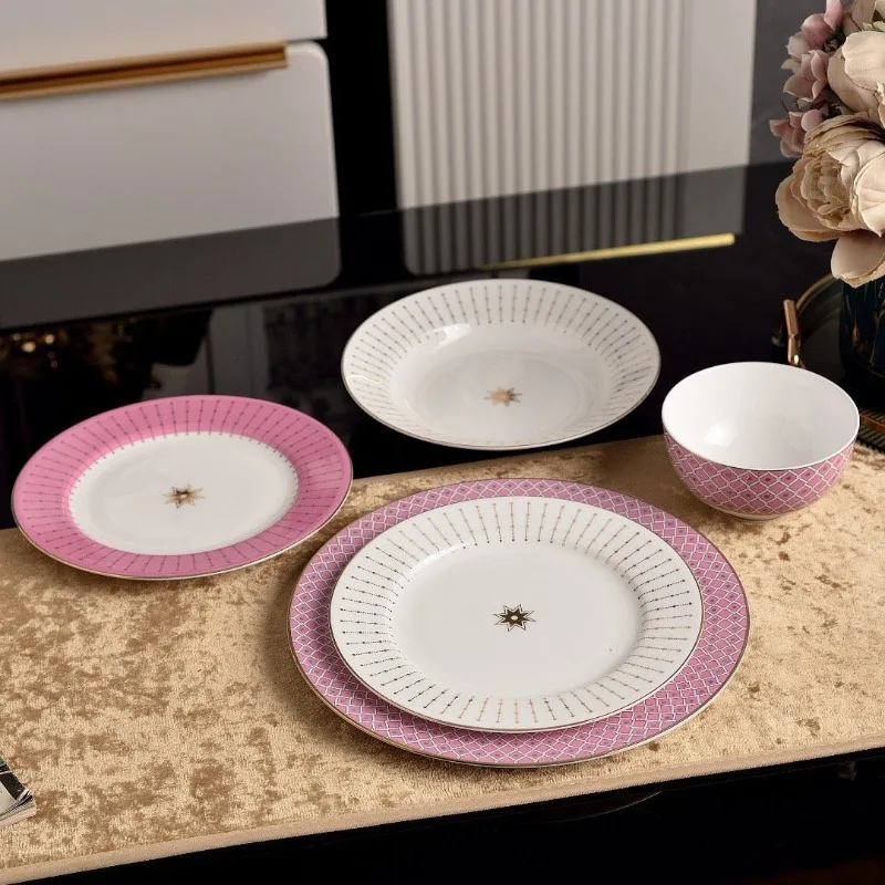 Set of tableware Western plate bowl spoon Deep plate Flat plate set Household