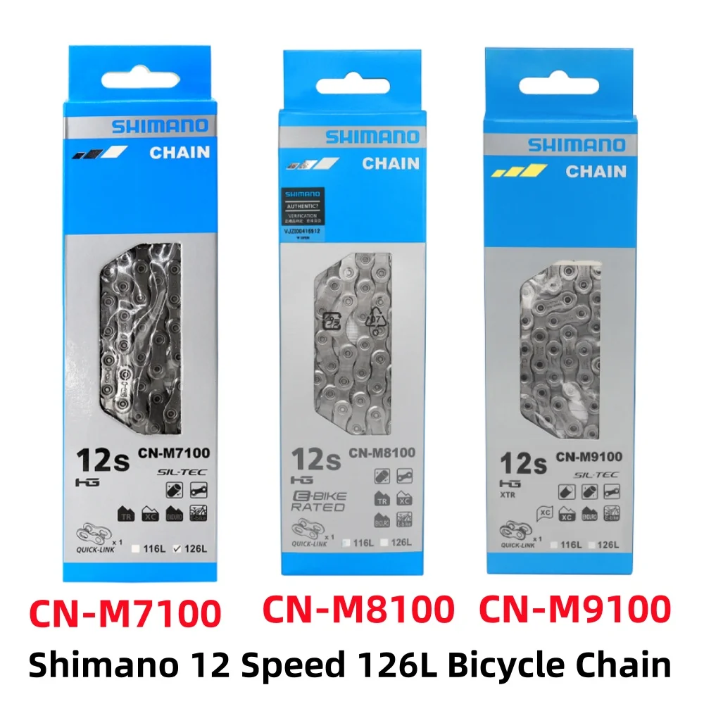 

SHIMANO Bicycle Chain CN-M7100 CN-M8100 CN-M9100 12S 12V MTB Bike Chain 12 Speed 126L Mountain Bike Chains Bicycle Parts