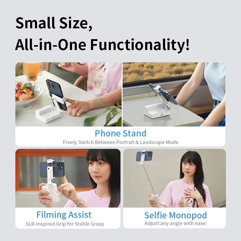 Mini bastão de selfie dobrável 360 °   Suporte giratório para telefone, auxílio para tiro, bluetooth, remoto, portátil, estável, vlogging, transmissão ao vivo, viagem