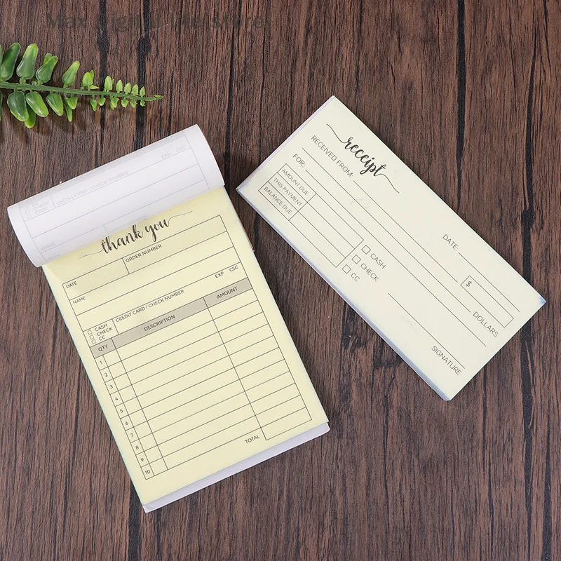 1 Receipt Book Carbonless Paper Thank You Receipt Book - Sales Order Small Business Invoice Book - (50 Each White/Yellow) view 6