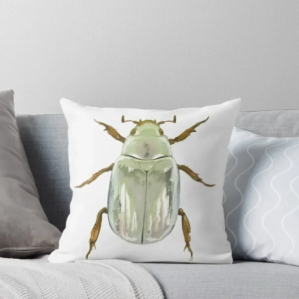 

Green Beetle Throw Pillow Marble Cushion Cover Decorative pillowcase Sitting Cushion pillow
