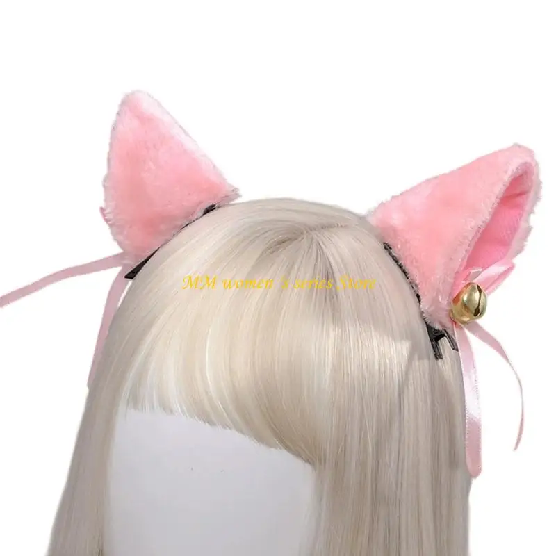 Q39C 어린이와 성인을 위한 부드러운 봉제 고양이 귀 머리 클립 의상 사진 소품 액세서리