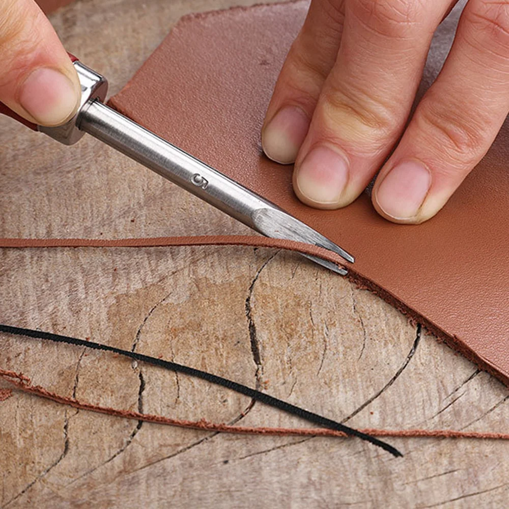 

1/ 5Pcs Pack Kits Leather Edge Beveler Skiving Beveling Knife Cutting Hand Craft Tool with Wood Handle DIY Tools