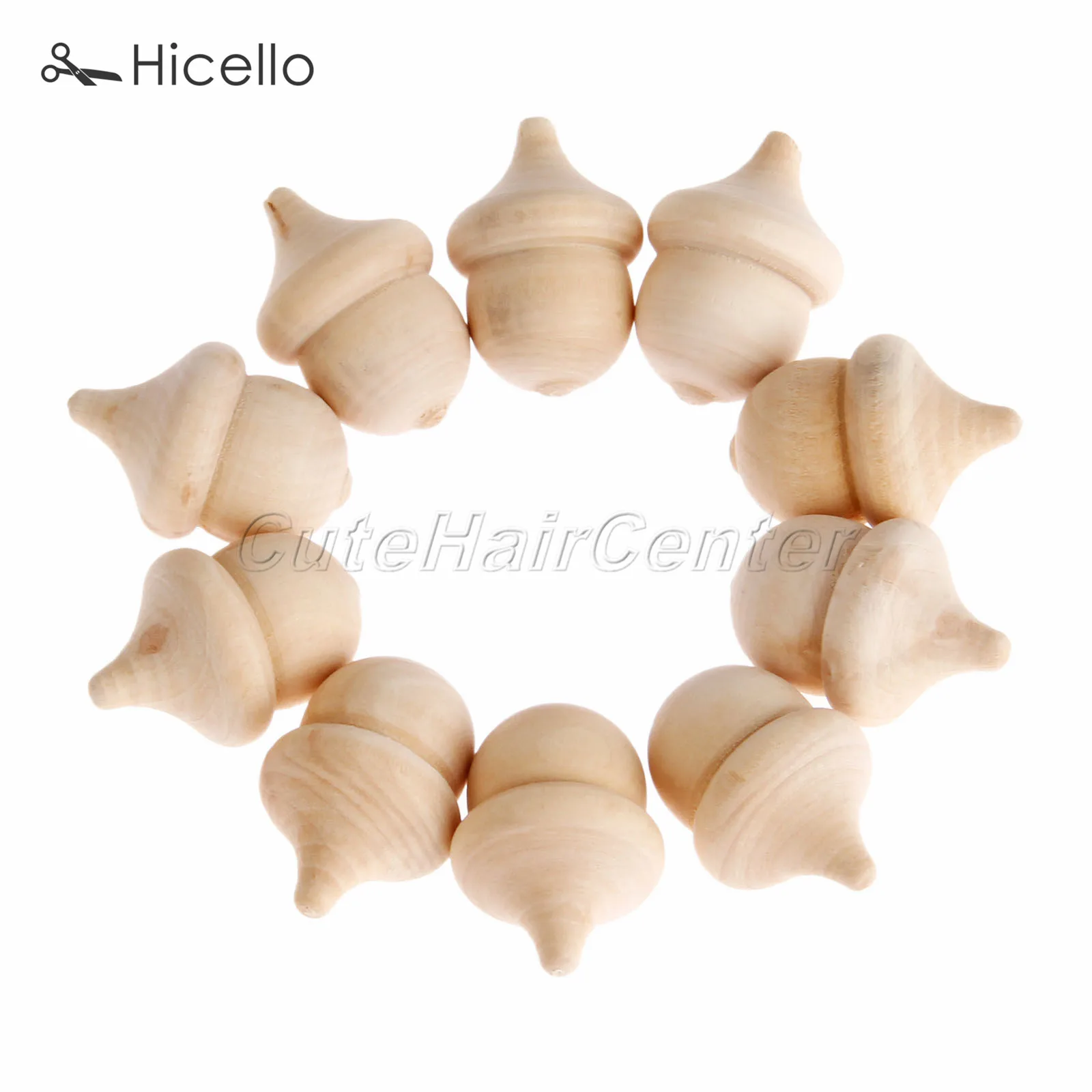 10pcs Wooden Acorn Peg Dolls Wood People Unpainted Montessori Toys Unfinished Natural Decoration 35*24mm DIY Accessories Hicello