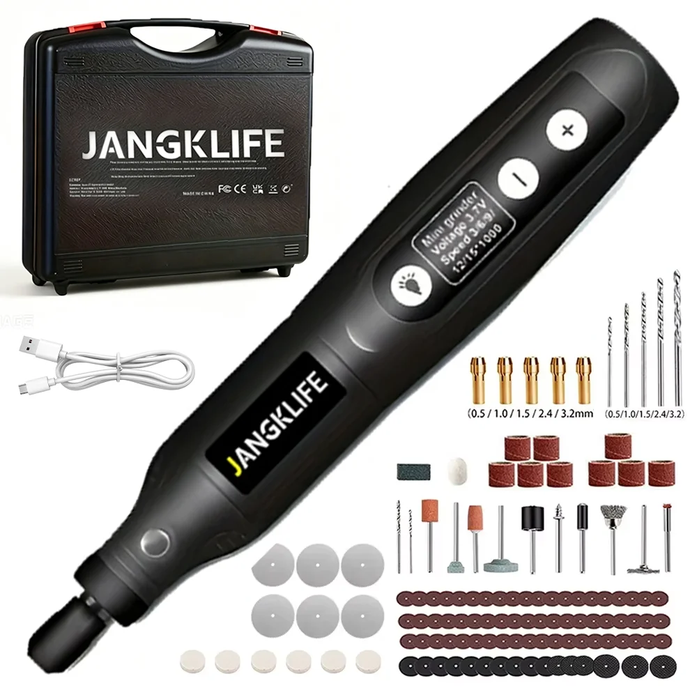 Mini Drill & Rotary Tool Kit -197pcs Accessory Set with Flex Shaft, USB Rechargeable, 5 Speeds for DIY Crafts & Projects, Crafting, Multi-Tool