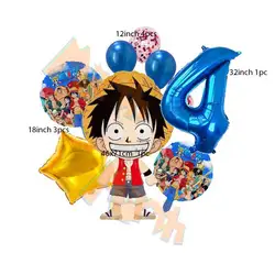 Juego de globos Luffy de Anime de una pieza, decoración de fiesta de cumpleaños favorita para niños, suministros de banquete con tema pirata, Baby Shower
