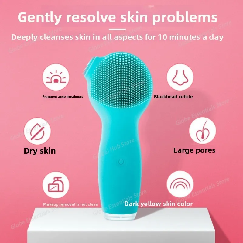 

Hot Sale Portable Handheld Electric Silicone Face Wash Brush Cleanser Pore Cleansing Massage Ultrasonic Face Wash