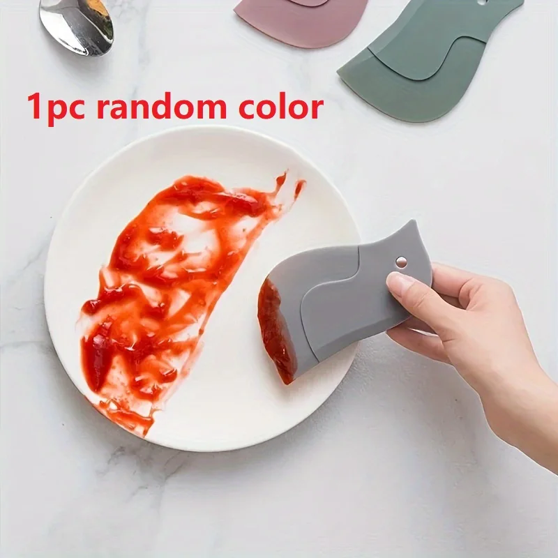 1pc Penguin Shape Baking Soft Blade Scraper Oil Dish Plate Scraping Kitchen Gadget Dirty Stains Cleaning Wiping Board Squeegee