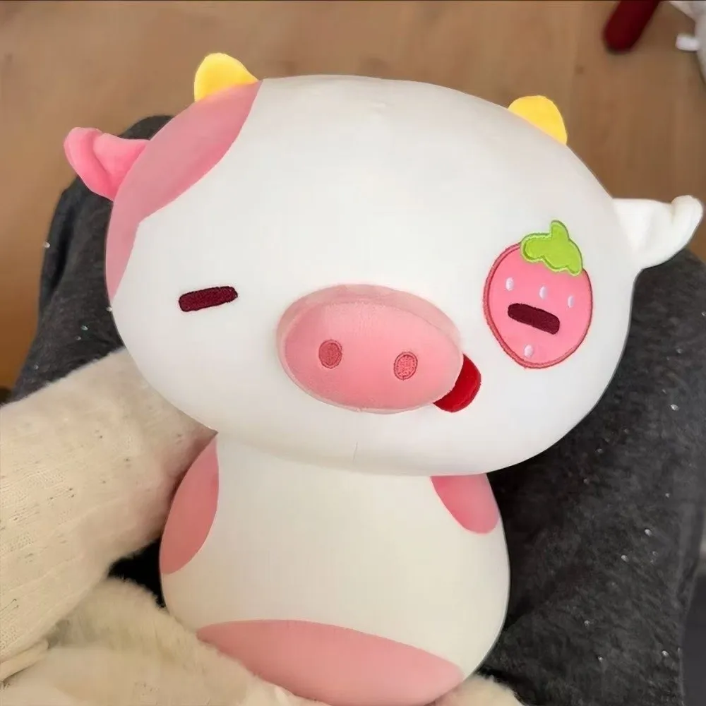 

Gifts Cartoon Mushroom and Strawberry Pig Plush Toy Soft Huggable Doll Chubby Mushroom Pig Doll Plush Toy Comfort Doll