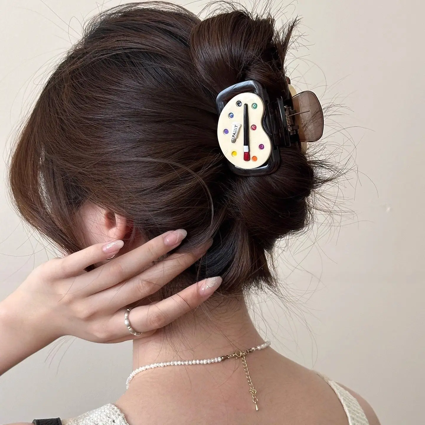 

DS NEW 6CM Small Palette Drawing Board Hair Claw Sweet Cute Claw Clips Korean Style Hair Clips for Women Girls Hair Accessories