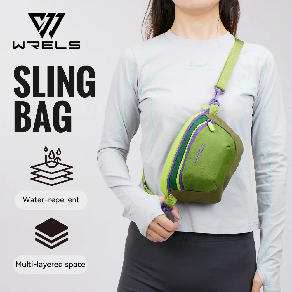 

WRELS Casual Crossbody Bag Sports Travel Shoulder Bag Large Capacity Adjustable Fanny Pack Multi-function Hiking Walk Sling Bag
