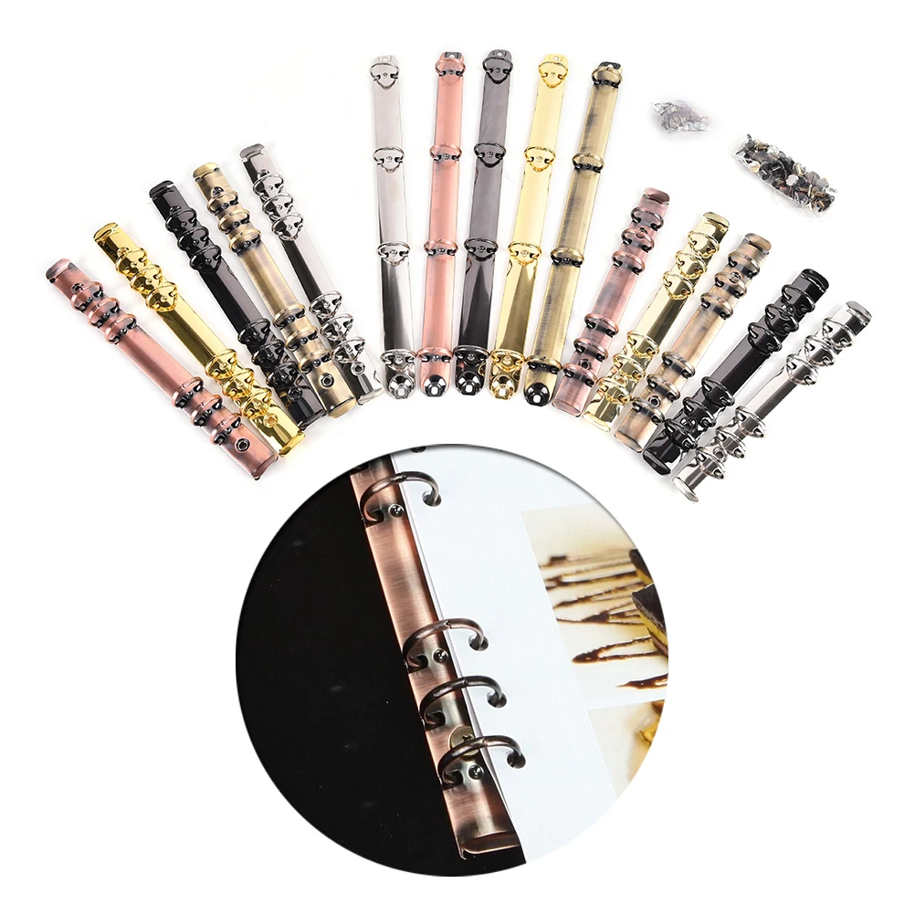 with Screw Notebook Diary File Folder Clip Binding Hoops Spiral Rings Binder Clip File Folder Refillable Loose-leaf Ring