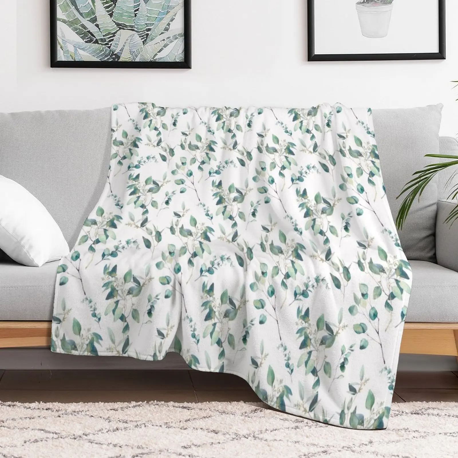 

Eucalyptus seamless pattern Throw Blanket warm for winter for babies Blankets