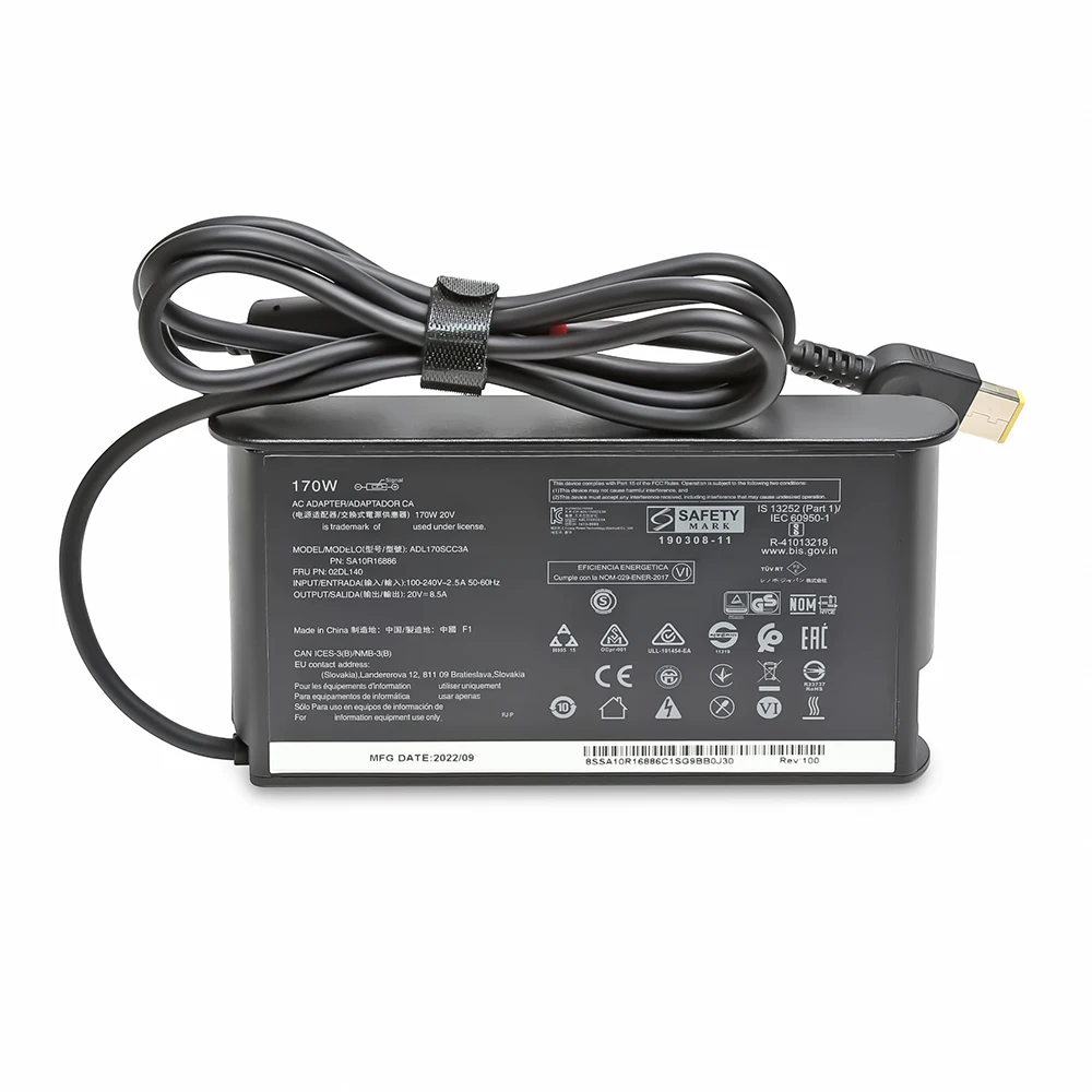 170W 20V 8.5A USB Laptop Power Adapter Charger For Lenovo Thinkpad P1 P50 P51 P52 P53 P70 P73 W540 W541 T540P Yoga 15 45N0487