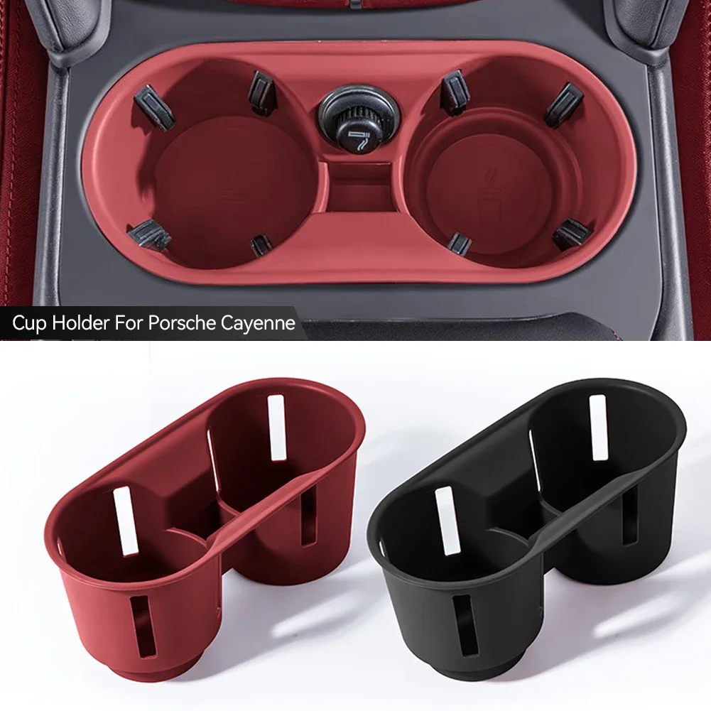 For Porsche Cayenne 2024 Silicone Car Cup Holder Center Console Organizer Anti Spill Car Drink Holder Insert Auto Accessories