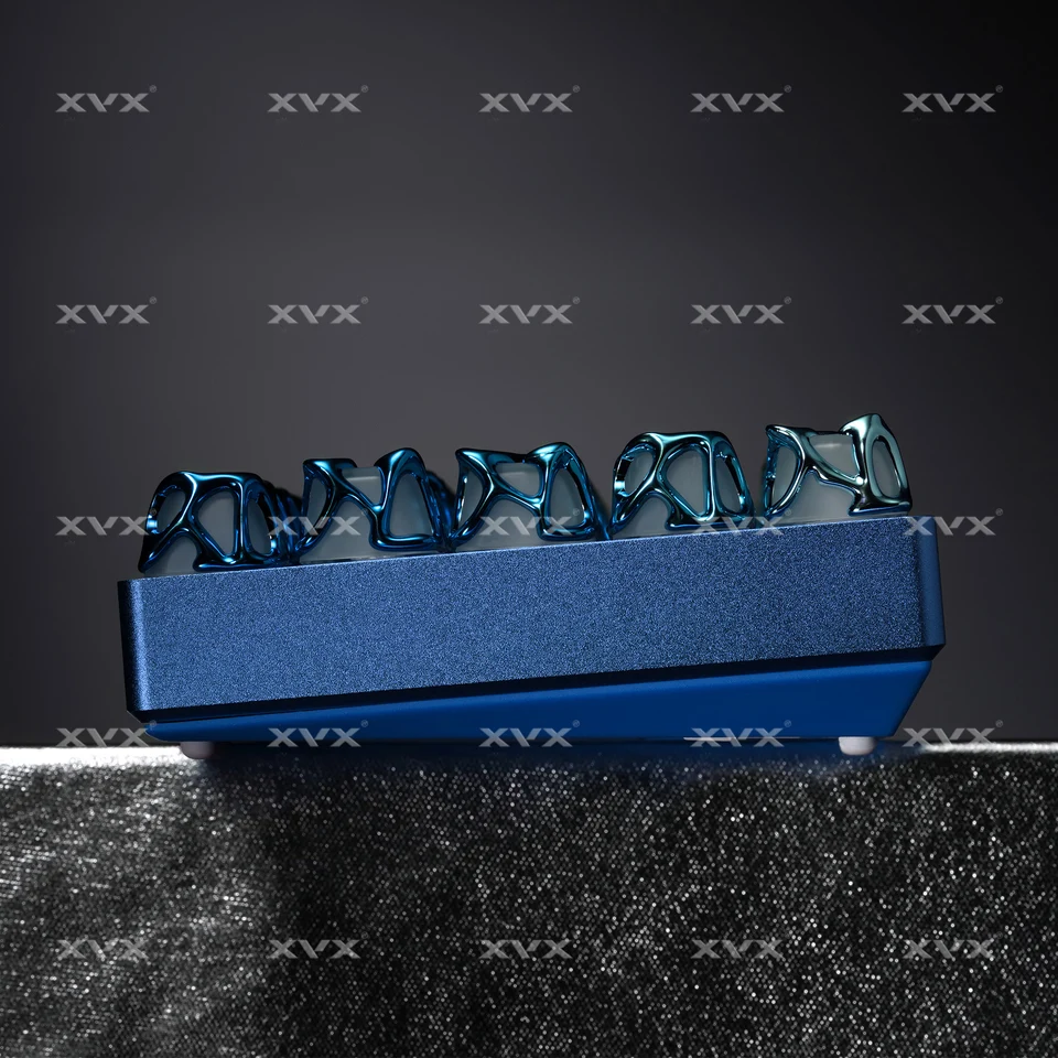 XVX 120-Key Gradient Blue Shiny Translucent Keycaps with Metallic