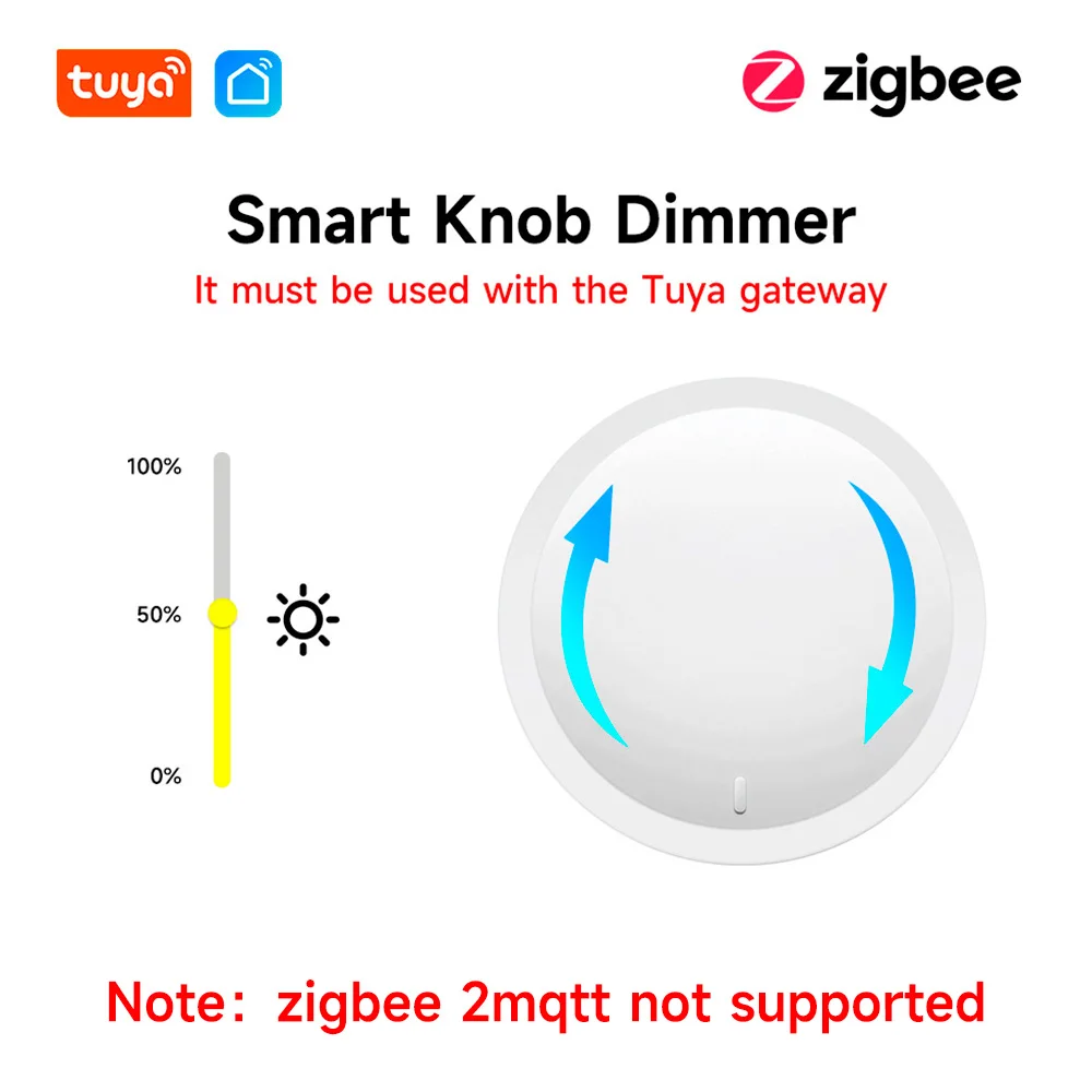 New Tuya ZigBee Smart Knob Switch DIY Wireless Scene Button Rotatable Dimmer Switch Home Appliances Automation Linkage Remoter