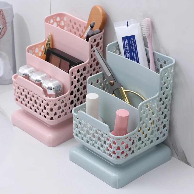 School Stationery Makeup Organizer Desktop Storage Box Container For Cosmetics Stationery Plastic Organizer School Office Supply