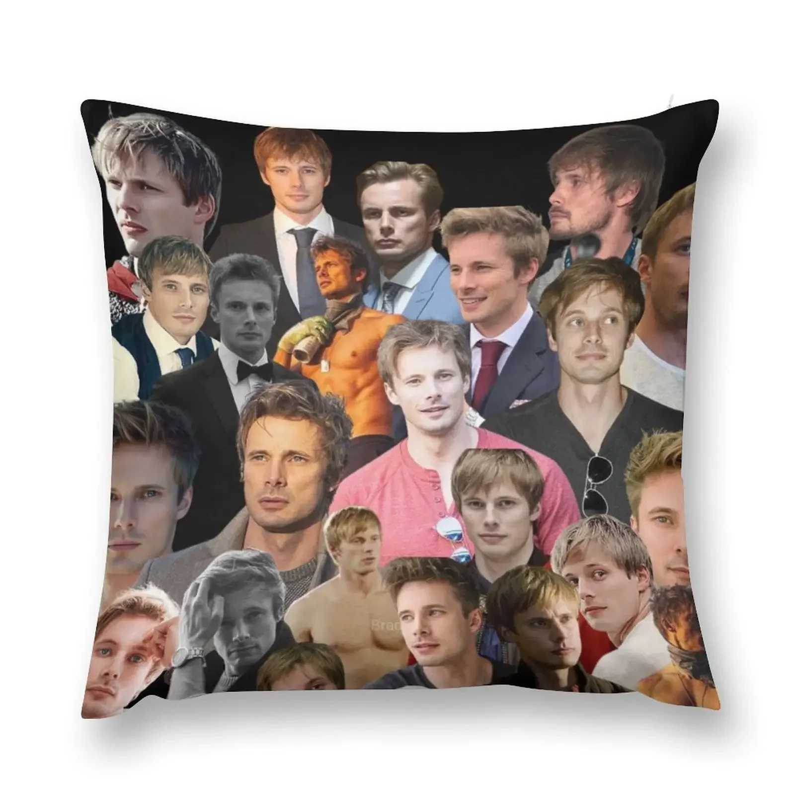 bradley james photo collage Throw Pillow Sofas Covers christmas ornaments 2025 pillow