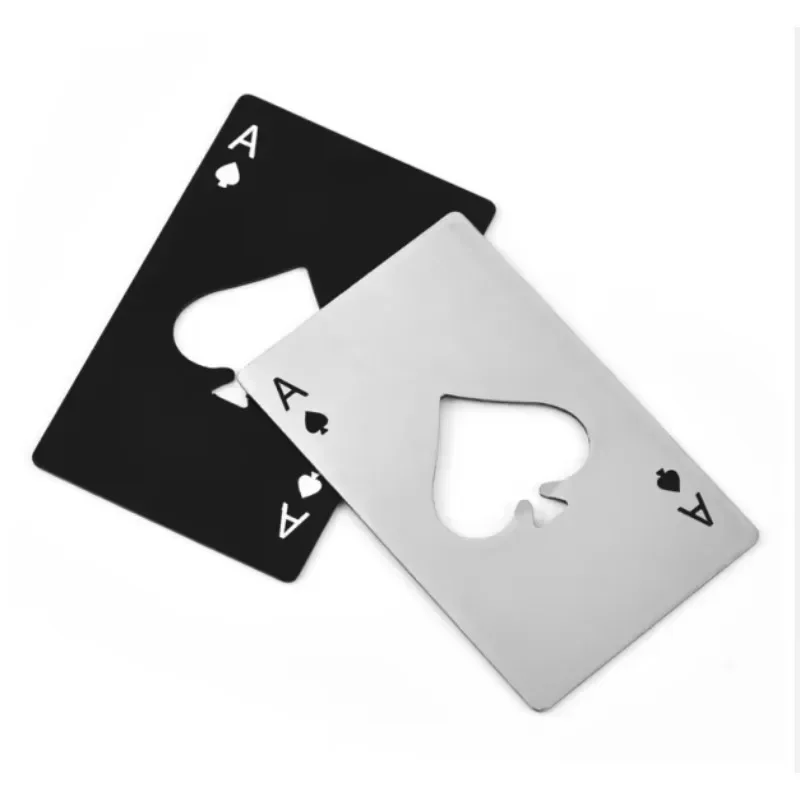 

Choice Fun Stainless Steel Bottle Opener Creative Poker-Shaped Home Tool Credit Card Round Spade for Beer Opening