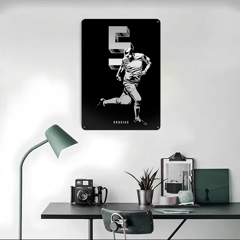 Zinedin Zizou Zidane التوضيح صفيح ملصق مخصص جدار الفن خمر علامات معدنية ريترو القصدير اللوحة لتزيين الألعاب #4