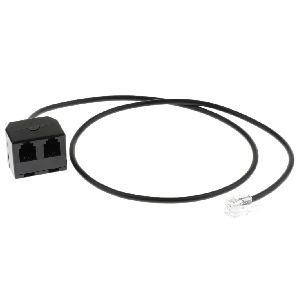 Cable de extensión de teléfono de 25cm, conector RJ9 4P4C, 1 macho a 2 hembra, Cable divisor para auriculares fijos RJ9