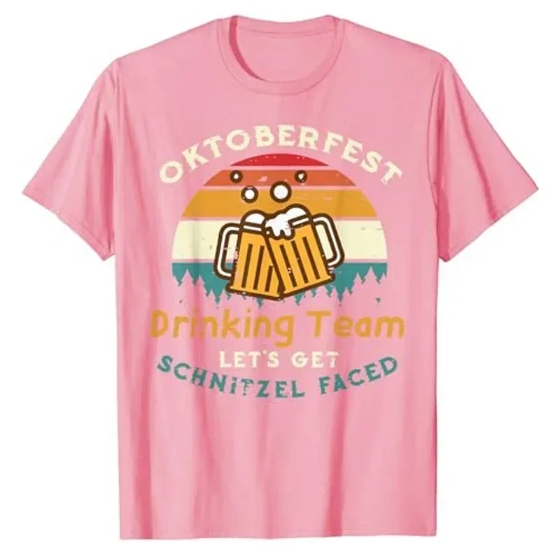 Oktoberfest Team Lets Get Schnitzel Faced German Men Women T-Shirt Beer Drinking Lover Drinker Graphic Tees Octoberfest Clothes