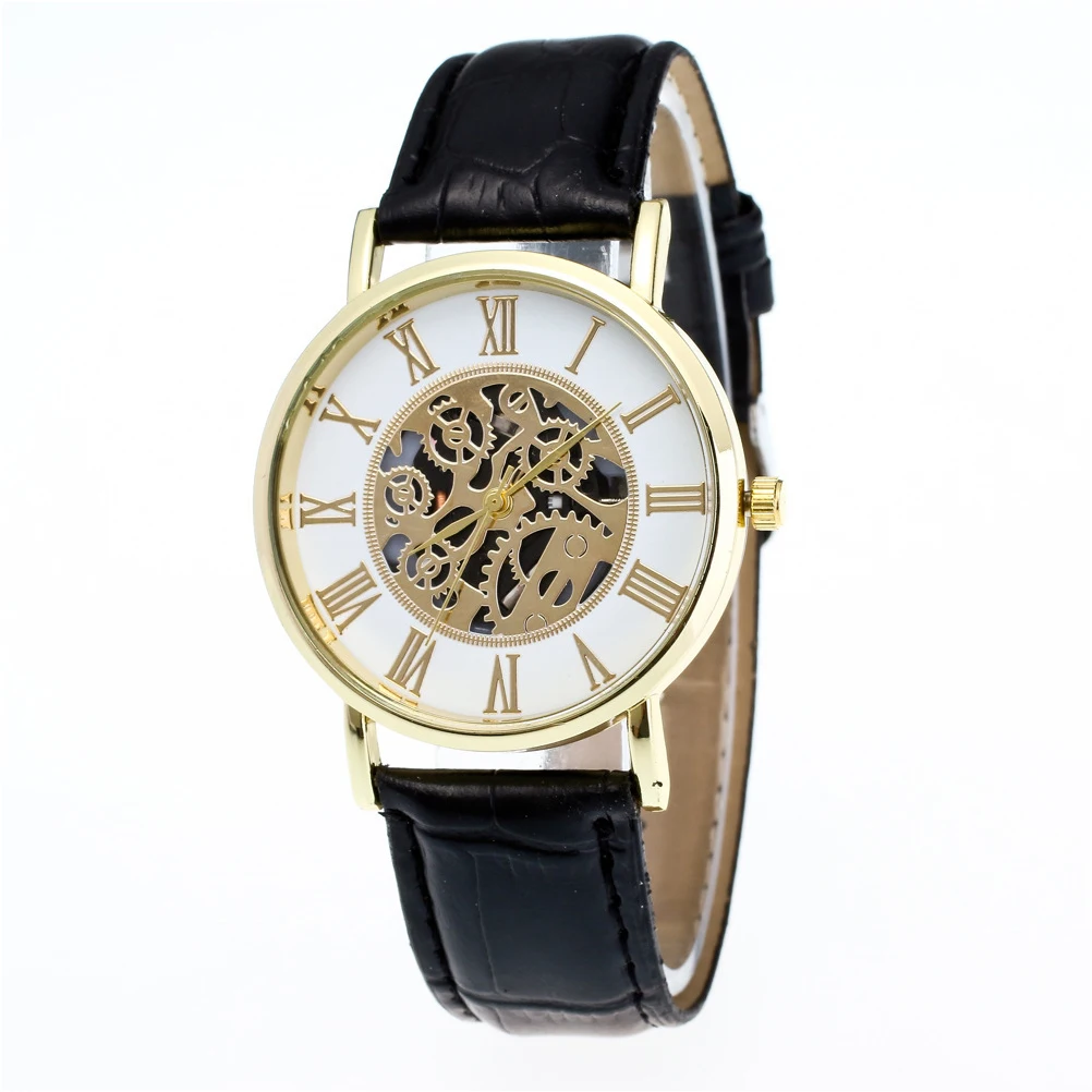 

Quartz Watches Hollow Business Watch for Men Women Wristwatch Breathing Strap Perfect Gift Chic Design Long Quality