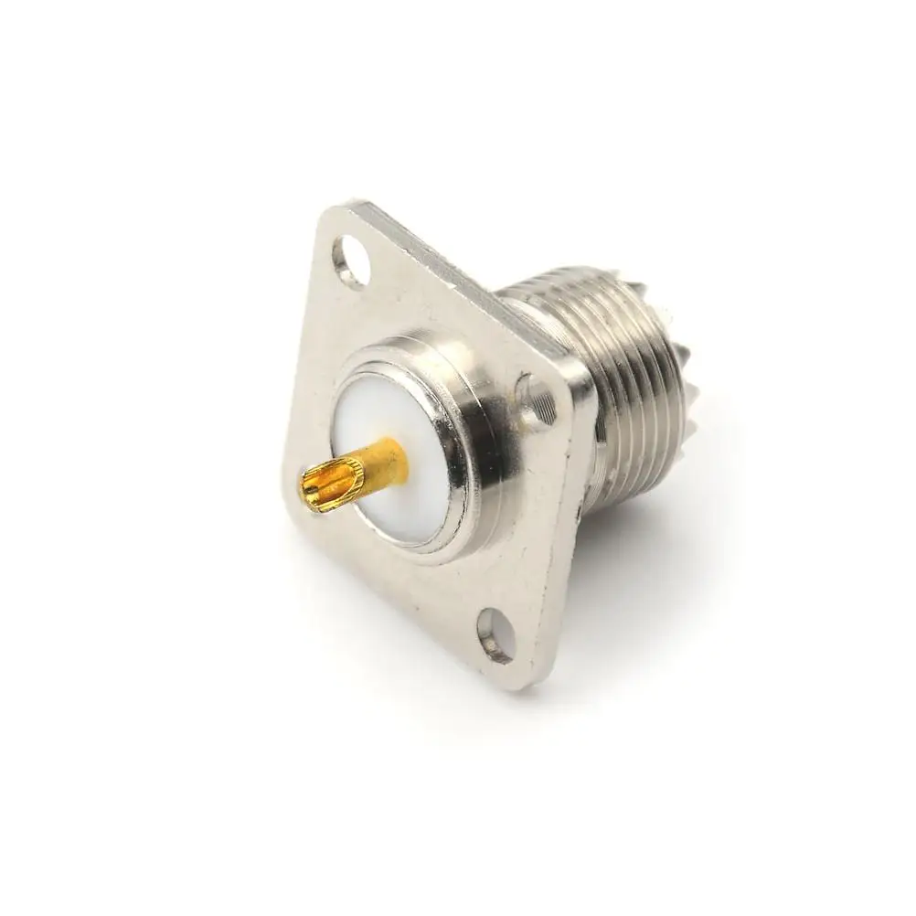 1pcs Female SO-239 Jack Square Shape Solder Cup Coax Connector for Radio UHF Panel SO239 Mount Solder Cup RF Connector