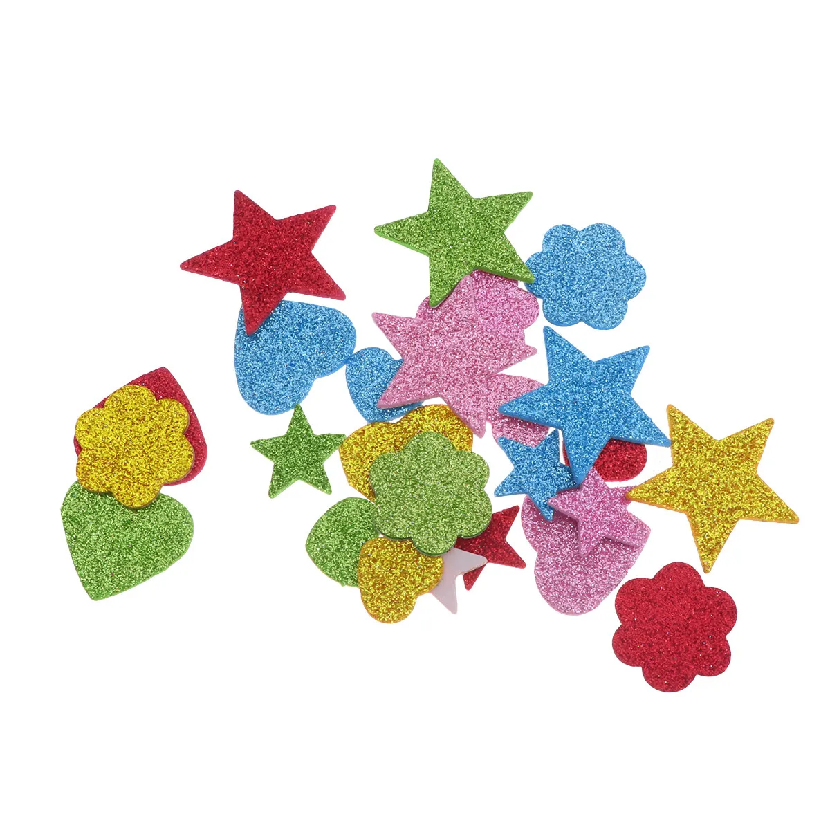 

280Pcs Self-Adhesive Eva Glitter Stickers Star Heart Alphabet Flower Designs Scrapbooking Decoration Supplies