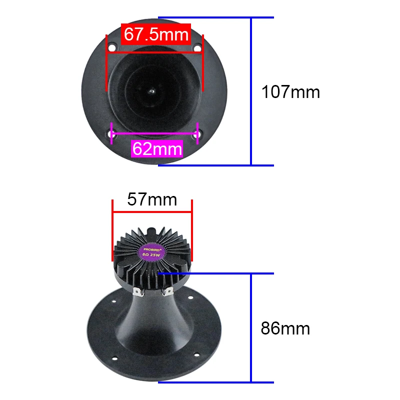 GHXAMP 25W 25Core Titanium Film Neodymium Speaker 4 inch 107MM Sound Column Tweeter Swallow Guide Waterproof 1.8K-18KHz