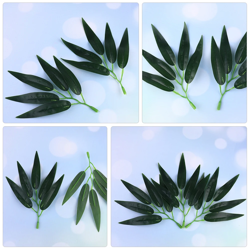 

100 Pcs Bamboo Leaves Household Adornment Home Decor DIY Craft Supplies Household Adornment Simulated Green Leaves